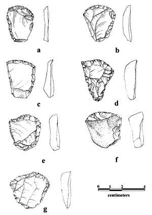 illustration of scrapers recovered from Padre Canyon