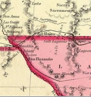 Inset of 1865 map of Texas by J. H. Colton