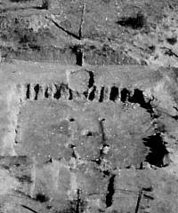 Photo of picket-wall house at Jack Allen  site.