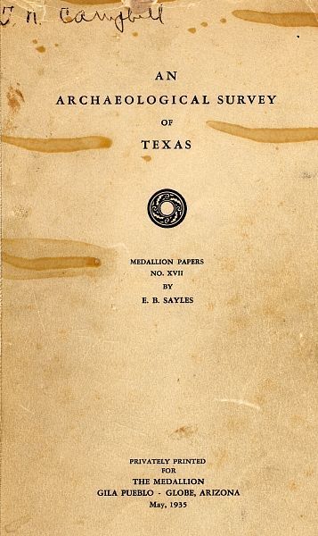 Image of book cover "An Archeological Survey of Texas." 