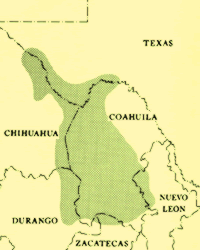map of locations where candelilla is found